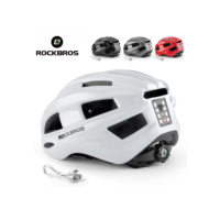 Rockbros capacete de luz de bicicleta mtb estrada usb aviso luz traseira capacete de ciclismo eps pc integralmente moldado capacete de segurança da bicicleta