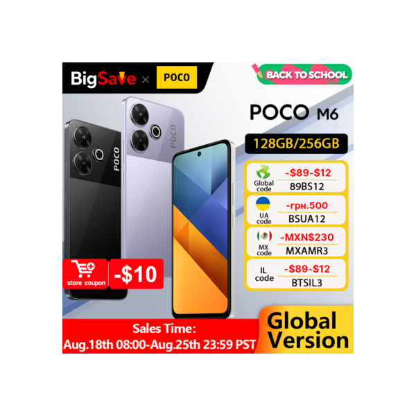 POCO-M6 Smartphone Pro-Grade, Versão Global, Helio G91 Ultra, 108MP, Câmera Principal, Carregamento Rápido de 33W, Bateria 5030mAh, [Estreia Mundial]