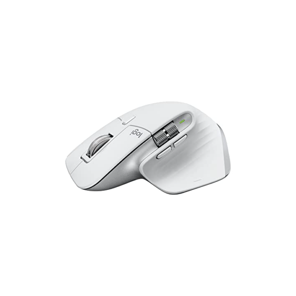 Mouse sem fio Logitech MX Master 3S com Sensor Darkfield para Uso em Qualquer Superfície, Design Ergonômico, Clique Silencioso, Conexão USB ou Bluetooth - Cinza Claro