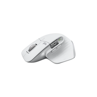 Mouse sem fio Logitech MX Master 3S com Sensor Darkfield para Uso em Qualquer Superfície, Design Ergonômico, Clique Silencioso, Conexão USB ou Bluetooth - Cinza Claro
