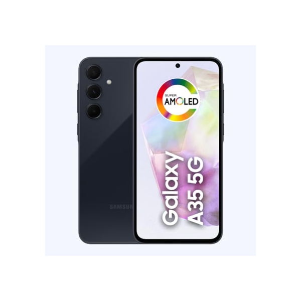 Samsung Galaxy A35 5G, Câmera Tripla Traseira de até 50MP, Selfie de 13MP, Nightography, Apagador de objetos, Design em vidro, IP67, Tela Super AMOLED de 6.6" 120Hz Vision Booster, 128GB - Azul Escuro