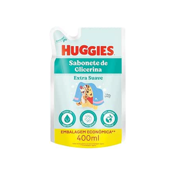 Huggies Refil Sabonete Líquido Glicerina Extra Suave 400 ml