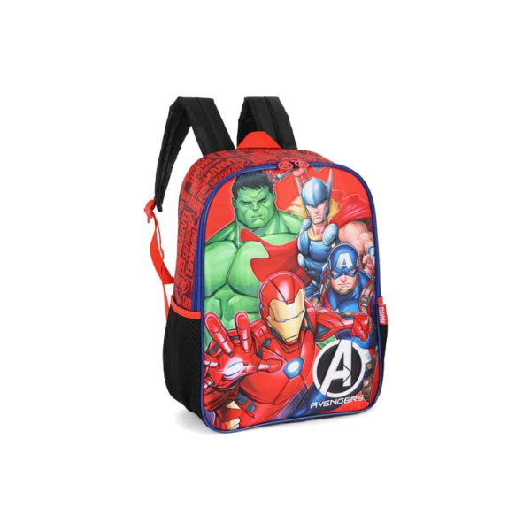 Mochila Luxcel Avengers Is41561ag Desenho Do Tecido Estampado Cor Vermelho