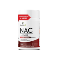 NAC 600mg com Molibdênio e Selênio, Longa Duração: 4 Meses de Uso, 120 cápsulas, Fortalvit