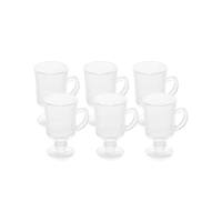Conjunto 6 Taças para Cappuccino com Alça e Pé de Vidro Lyor Transparente 114Ml