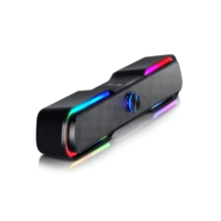 Caixa de Som Soundbar Gamer PC Computador Adamantiun Kurt USB P2 Led RGB