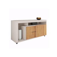 Rack Bancada Para TV ́s de Até 55 Polegadas Lubech Off White/Madeirado