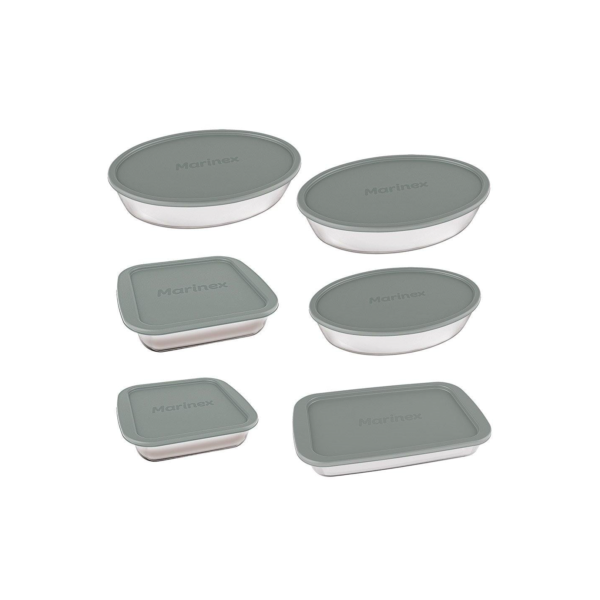 Conjunto Assadeira Marinex 1576 com Tampa Cinza 6 Peças