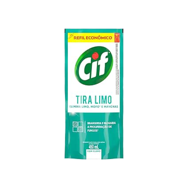 Cif Desinfetante Para Uso Geral Tira-Limo Com Cloro Sachê 450Ml Refil Econômico