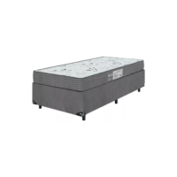 Cama Box Solteiro + Colchão D33 One Face - Suede Cinza