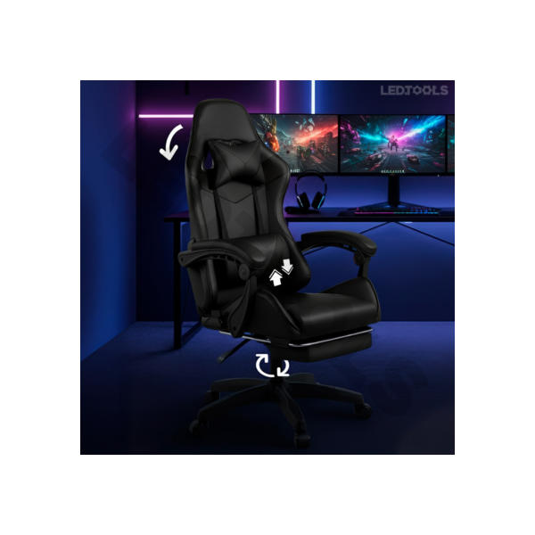 Cadeira Gamer Profissional Escritório Ergonômica Reclinável Confortável Com Rodinha E Apoio Para Pés