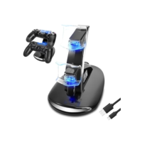 Carregador de controle PS4, estação de carregamento Megadream PlayStation 4 para controle Sony PS4/PS4 Pro/PS4 Slim DualShock 4, suporte de estação de carregamento rápido USB duplo