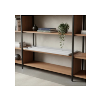 Kit 6 Bandejas 30x92 Reforçada Para Estante De Aço Cor Cinza