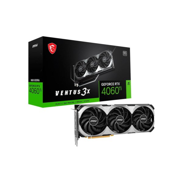 Placa de Vídeo RTX 4060 Ti VENTUS 3X 8G OC MSI NVIDIA GeForce, 8 GB GDDR6, DLSS, Ray Tracing