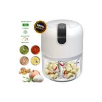 Mini Processador De Alimentos Moedor Elétrico De Alho S/ Fio Cor Branco