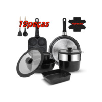 Jogo De Panelas Cerâmica Original Gás/indução 7 Pçs Antiaderente 6mm