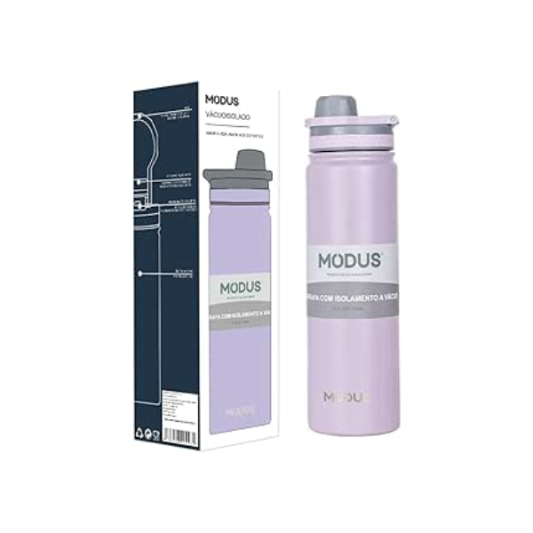 MODUS Garrafa de Água Térmica Inox Esportiva Academia Isolada a Vácuo Aço Inox 750ML (Roxo)