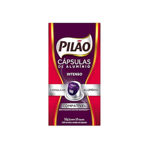 Café Pilão Intenso Lungo 08, caixa com 10 Cápsulas de alumínio