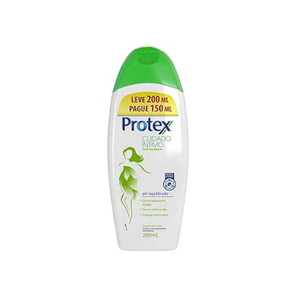 Sabonete Íntimo Líquido Protex Cuidado Íntimo Fresh Equilibrium 200ml Embalagem Promocional Leve 200ml Pague 150ml
