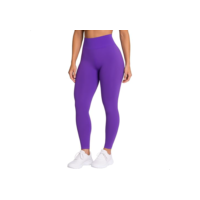 Selene Calça Legging Academia Fitness Cintura Alta Feminina Microfibra Poliamida Sem Costura Zero Transparências, Roxo Escuro, P