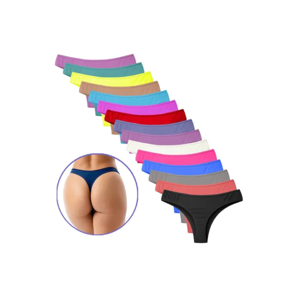 Kit 15 Calcinha Fio Dental Algodão Kyron Lingerie Básica