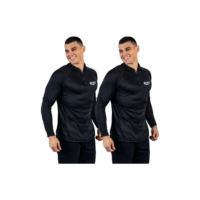 Kit 2 Camisa C/ Ziper Esportiva Uv50 Manga Longa Dryfit Leve