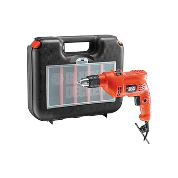 BLACK+DECKER Furadeira de Impacto 10mm, Ferramenta Ideal para Trabalhos Pesados, Potência 560W, Com Maleta de Ferramentas, Modelo TM500KBR, 110V