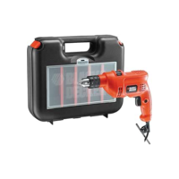 BLACK+DECKER Furadeira de Impacto 10mm, Ferramenta Ideal para Trabalhos Pesados, Potência 560W, Com Maleta de Ferramentas, Modelo TM500KBR, 110V