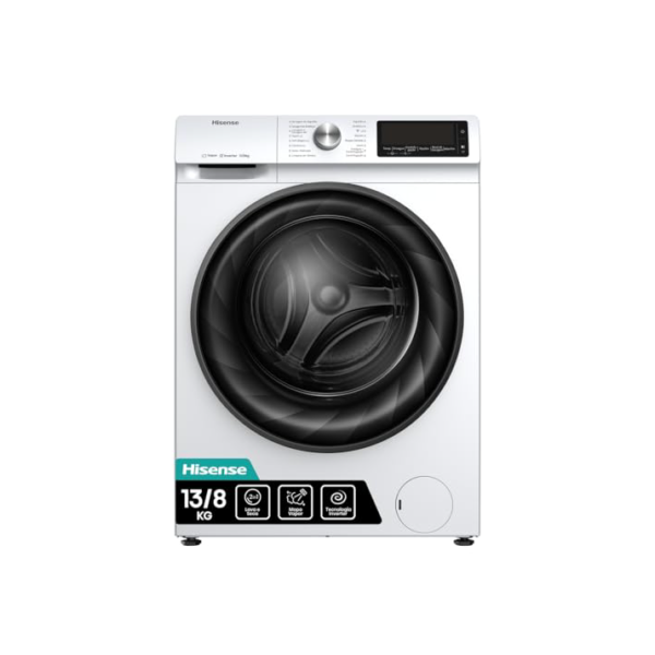Hisense Lava e Seca, 13kg Lavagem/8kg Secagem, Steam, 13 Programas, Motor Inverter, Painel Touch, Branco WD13X - 220V