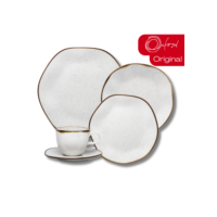 Aparelho de Jantar e Chá Porcelana 20 peças Ryo Maresia Jogo de Pratos e Xícaras Oxford
