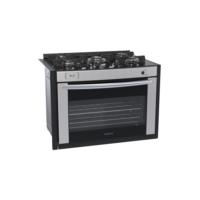 Fogão 5 Bocas de Embutir Venax Gaudi Prisma Vitreo Bl Gas Glp Inox 