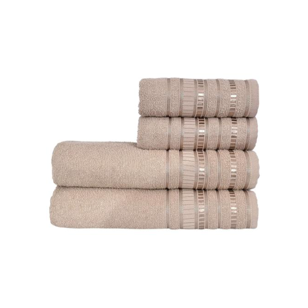 Jogo de Toalhas de Banho Atlântica Delicata - Garden Gengibre 4 Peças