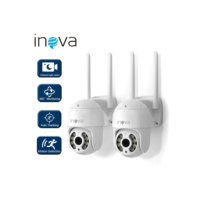 INOVA Kit Câmera de segurança a Prova D'água sem fio gira 360° HD 1080P IP66 APP YOOSEE 110-220V