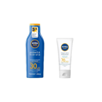 NIVEA SUN Protetor Solar Protect & Hidrata FPS 30 200ml + NIVEA SUN Protetor Solar Facial Toque Seco Antissinais FPS 70 40ml