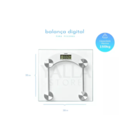 U4home balança digital corporal vidro academia banheiro até 150kg cor branco