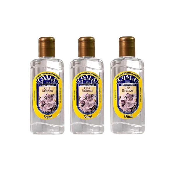 Kit 3 Limpador Perfumado de Ambiente 120ml Coala Cha Branco