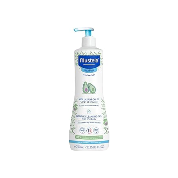 Mustela BR Gel Lavante Suave Com Abacate Orgânico 750Ml - Sabonete Líquido Corpo e Cabelo Para Bebês, 93% De Ingredientes De Origem Natural, Fórmula Biodegradável