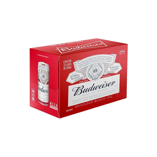 Pack Cerveja Budweiser American Lager Sleek 350ML - 12 Unidades