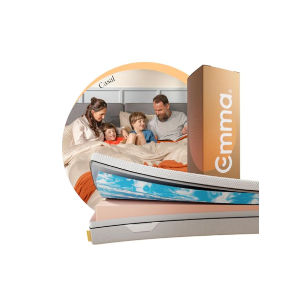 Colchão Casal Emma Duo Comfort – 10 anos de garantia, conforto de dupla face e suporte ideal para o seu corpo – 138x188cm.