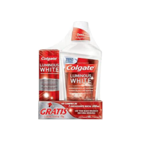 Enxaguante Bucal para Clareamento Colgate Luminous White 500ml Promo Grátis 1 Creme Dental
