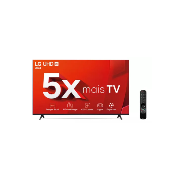 Smart TV LG 55" 4K Ultra HD 55UT8050PSA Processador a5 Ger7 AI Alexa/Chromecast integrado Otimizador de Jogos webOS 24 com Controle Smart Magic
