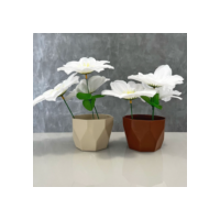 Kit Vasos de Plantas Estilo Cachepô Facetado Plástico Injetado 12x12x8 Leven Artes