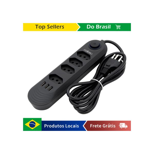 regua tomadas de energia,extensão tomada,extensão elétrica,tomada usb,do brasil,extensao eletrica,filtro de linha para pc,10A