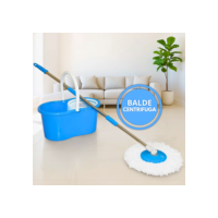 Mop Esfregão Profissional Balde com Centrífuga Refil e Cabo Inox Reforçado Balde Centrifugador Mopi