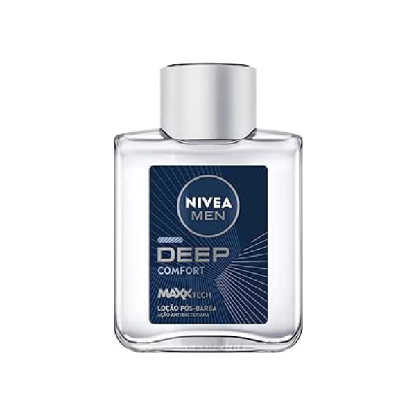 NIVEA MEN Loção Pós Barba Deep 100ml - Atua na recuperação da pele, ação antibacteriana, fórmula com carvão ativado, textura líquida