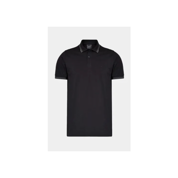 Polo Aramis Manga Curta Frisos Preto