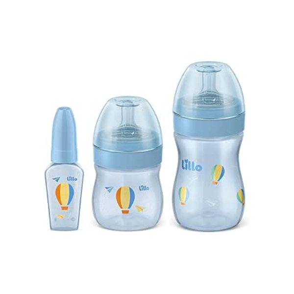 Lillo Kit De Mamadeira Primeiros Passos 50/150/240Ml Azul -