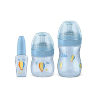 Lillo Kit De Mamadeira Primeiros Passos 50/150/240Ml Azul -