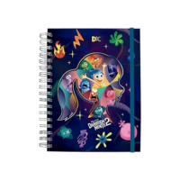 DAC - Caderno Smart Colegial com 80 Folhas Reposicionáveis (90g) DivertidaMente 2 - Fechamento em Elástico