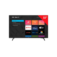 Smart TV 32" AOC HD 32S5135/78G com processador Quad Core, sistema Roku TV, Dolby Digital, Painel de 60 Hz e Comando de Voz